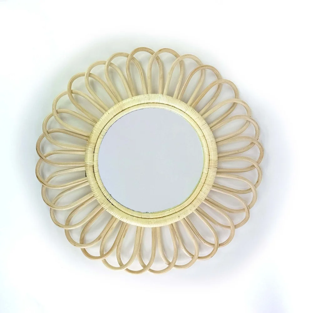 Chic Cream Rattan Wall Mirror